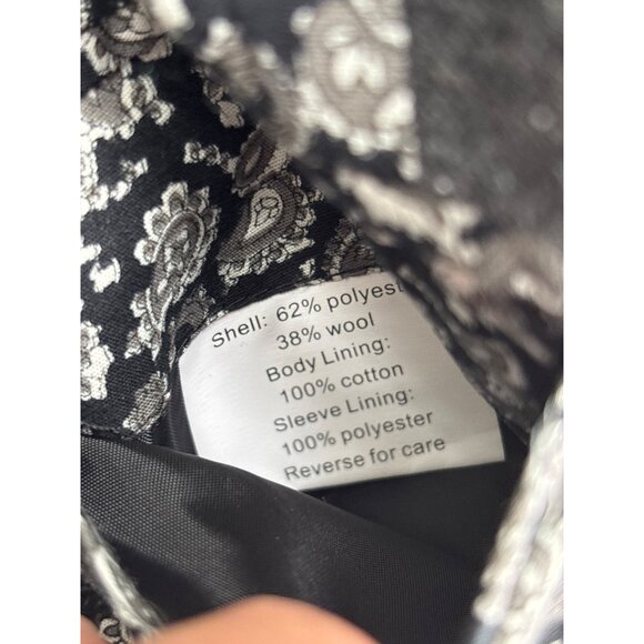 WD.NY Black Mens Charcoal Blazer Jacket With Paisley Lining Size M - Picture 9 of 16